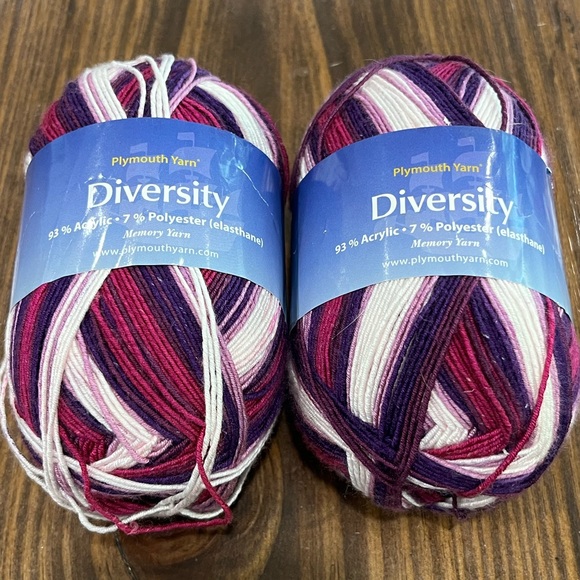 Lot of 2 Skeins Plymouth Yarn Diversity Acrylic Polyester Memory Yarn - Picture 1 of 3